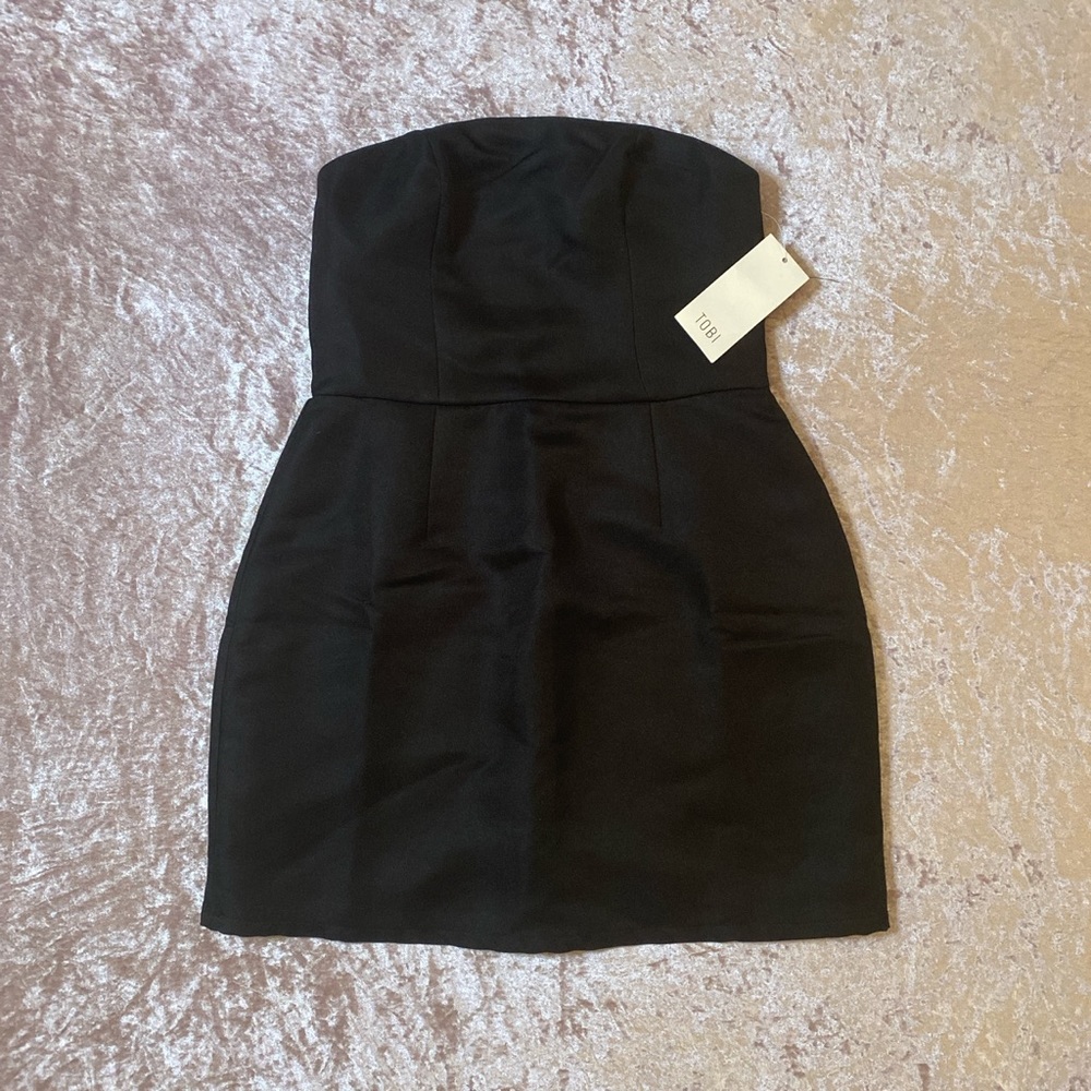 TOBI black strapless party dress